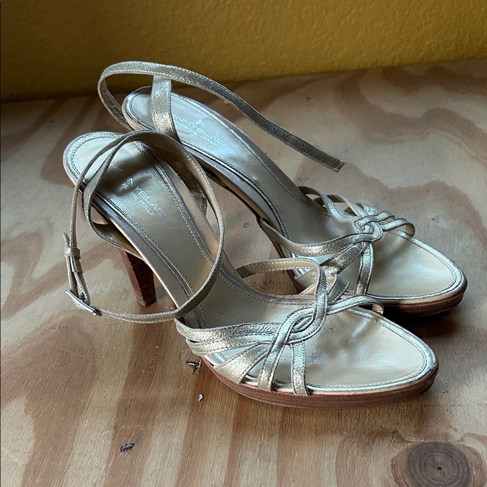 Chic Gold Strappy Heels
